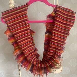 Striped infinity scarf-  Baby Alpaca fur